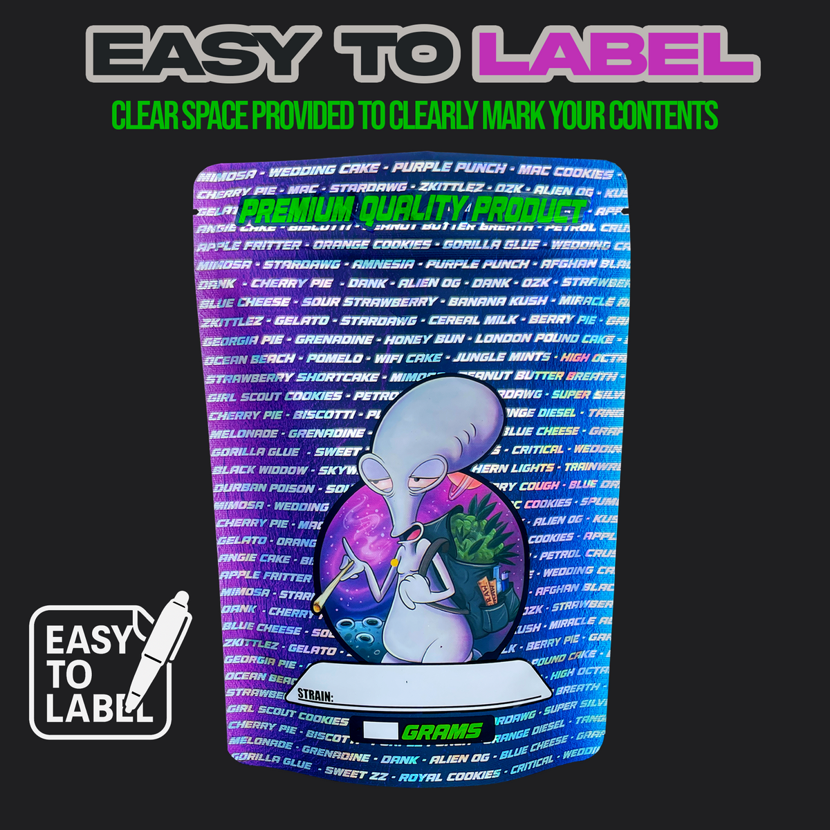 DANK Mylar Bags 28G Holographic