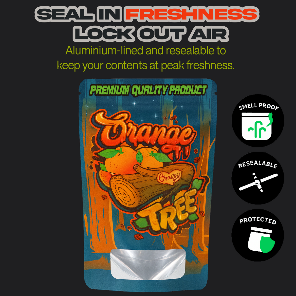 Orange Tree Mylar Bags