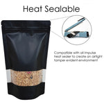 BLACK MYLAR BAG STAND UP POUCH ALL SIZES